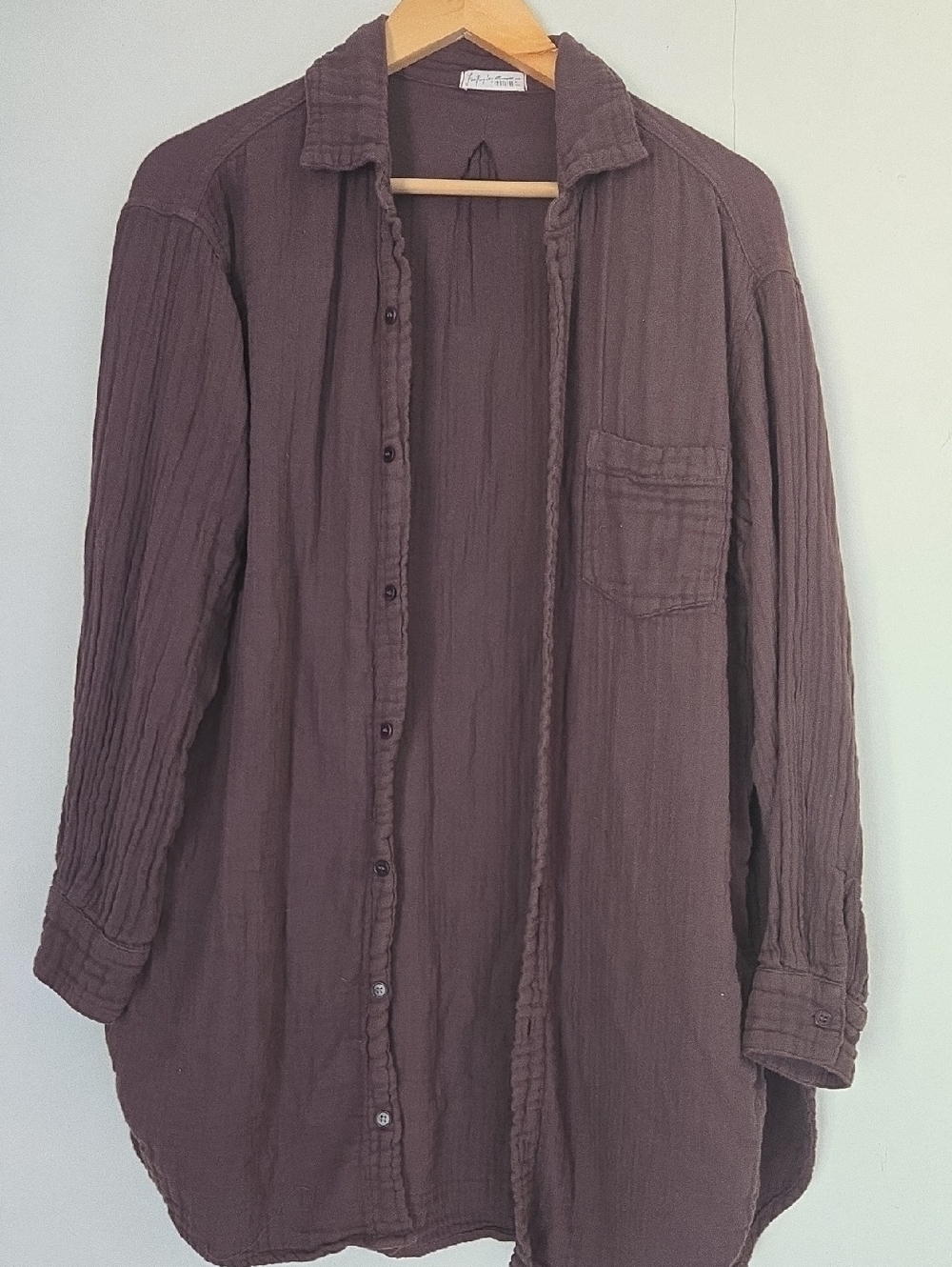 FREE PEOPLE x CP Shades Marella Double Cloth Button Down - Sz S